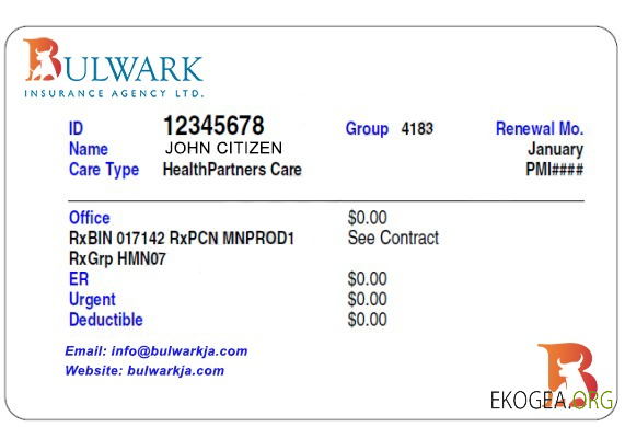 Carte d'assurance maladie de la Jamaïque